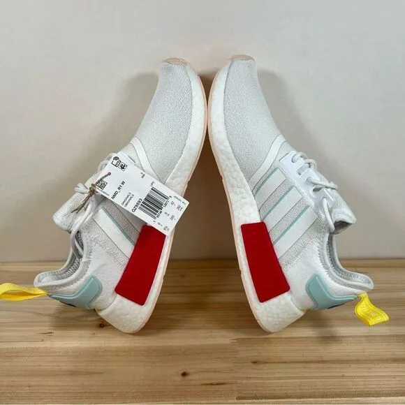 NEW Adidas NMD R1 womens running shoes 9.5 White Almost blue vivid
