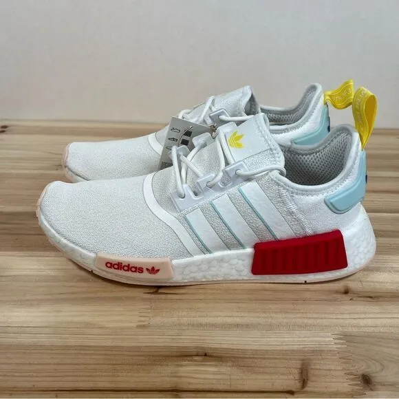 NEW Adidas NMD R1 womens running shoes 9.5 White Almost blue vivid