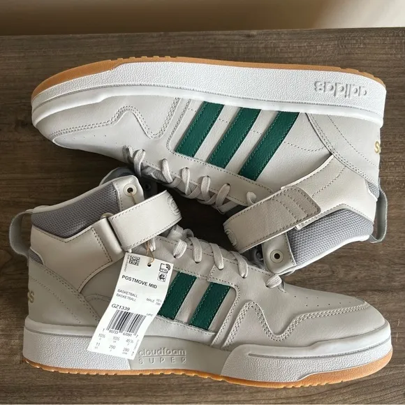 NEW Adidas Postmove Mid Leather High Top Men’s Size 11 Grey Green Colorway #940