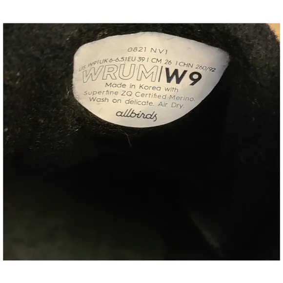 New Allbirds Women's Wool Runner-up Mizzles Size 9 True Black