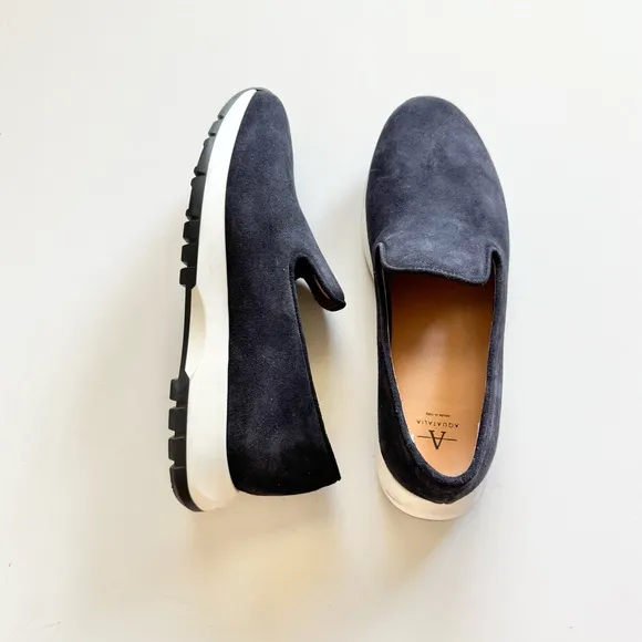 New Aquatalia Blue Karsyn Suede Slip-On Loafer Shoes Size 10