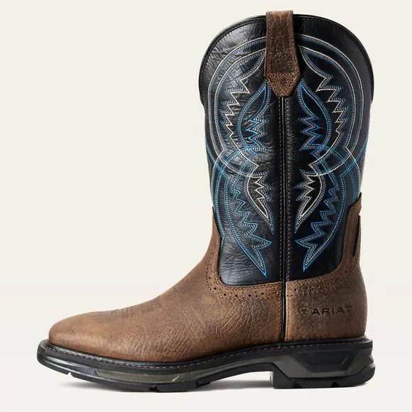 NEW ARIAT men's workhog xt coil work boot in tan/blue