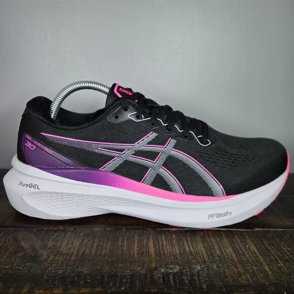 NEW ASICS Gel Kayano 30 Womens Size 11 WIDE Running Shoes Black Purple 1012B503
