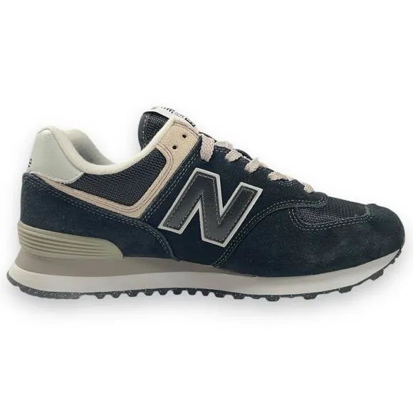 New Balance 574 Mens 8 WIDE 2E Core Pack Black Grey Lifestyle Running Shoes