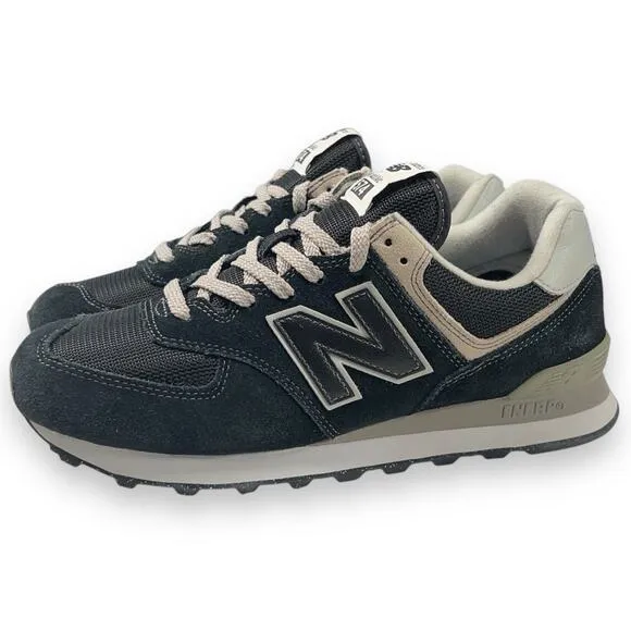 New Balance 574 Mens 8 WIDE 2E Core Pack Black Grey Lifestyle Running Shoes