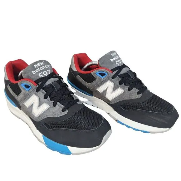New Balance 597 Shoes Mens 10‎ Black Red Blue Skater Streetware Sneaker ML597VAC