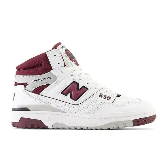 New Balance 650 Men's Size 8.5 Casual Shoes White Burgundy Grey BB650RCH New