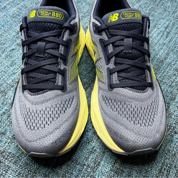 New Balance 880v14 Running Shoes in Arctic Grey Limelight Navy WIDE Width 2E
