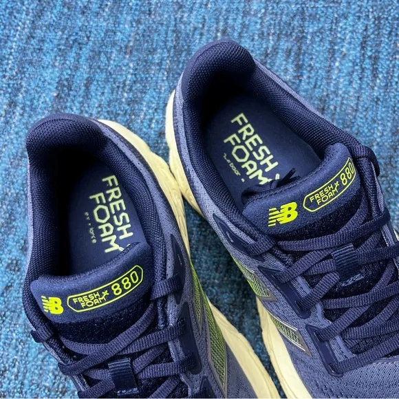 New Balance 880v14 Running Shoes in Arctic Grey Limelight Navy WIDE Width 2E