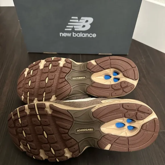 New Balance Cream and Brown Athletic Shoes with Cushioned Sole
