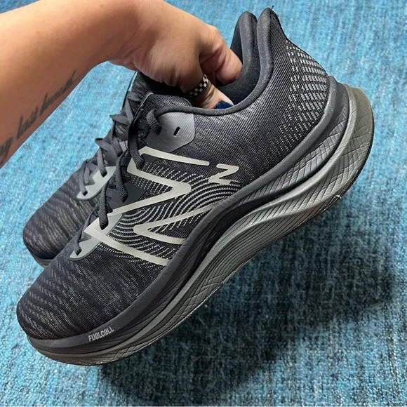 New Balance FuelCell Propel v4 Running Shoes in Black Harbor Grey WIDE Width 2E