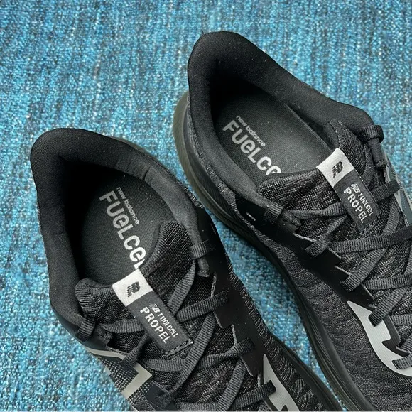 New Balance FuelCell Propel v4 Running Shoes in Black Harbor Grey WIDE Width 2E