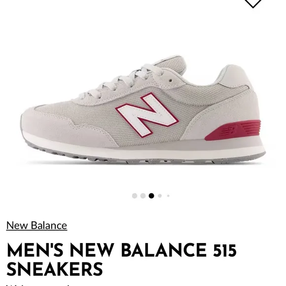 New Balance Men's 515 Sneakers -size 11.5. New /no box grey/white/red