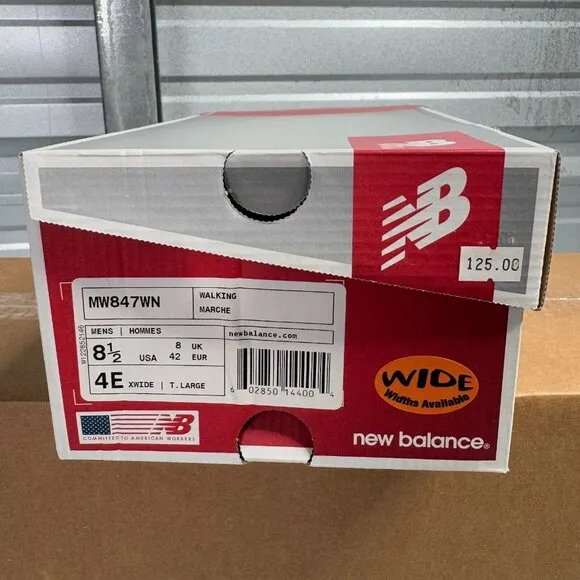 New Balance Sneakers Mens 8.5 4E X-Wide White Blue Walking MW847WN Shoes NEW