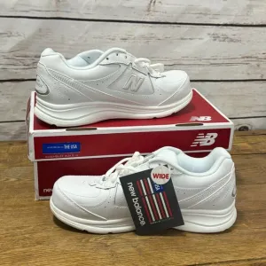 New Balance Womens 577 White Walking Shoes Sneakers 7 Wide Comfort Athletic Box