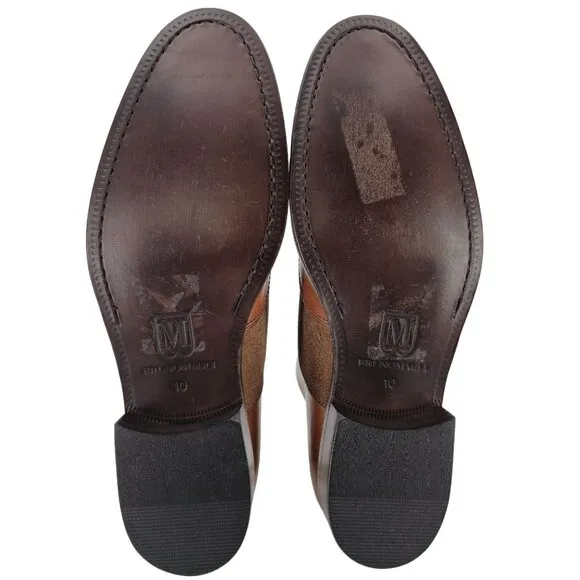 New Bruno Magli Italy Brown Leather Suede Wingtip Oxfords Mens 10M Dress Shoes