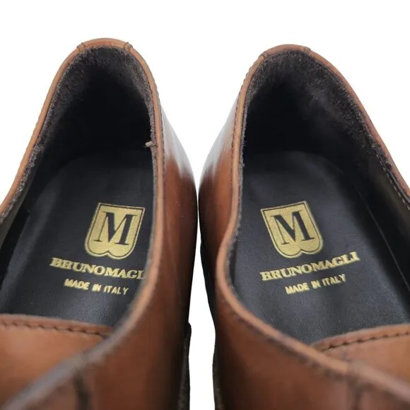 New Bruno Magli Italy Brown Leather Suede Wingtip Oxfords Mens 10M Dress Shoes