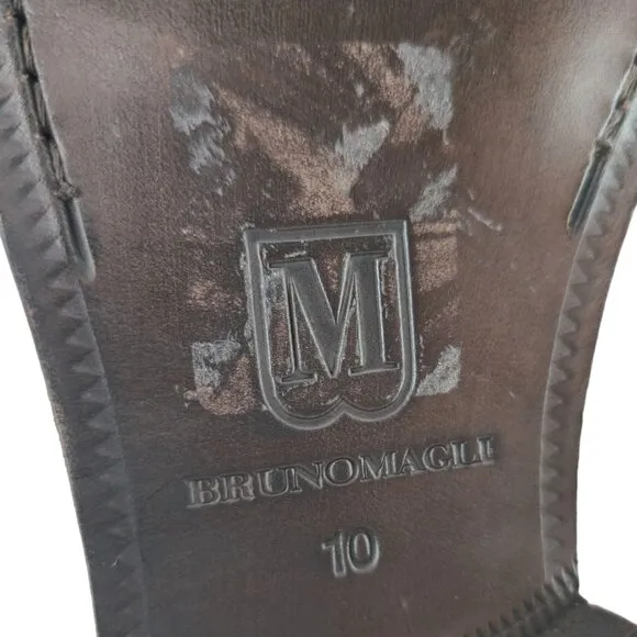New Bruno Magli Italy Brown Leather Suede Wingtip Oxfords Mens 10M Dress Shoes