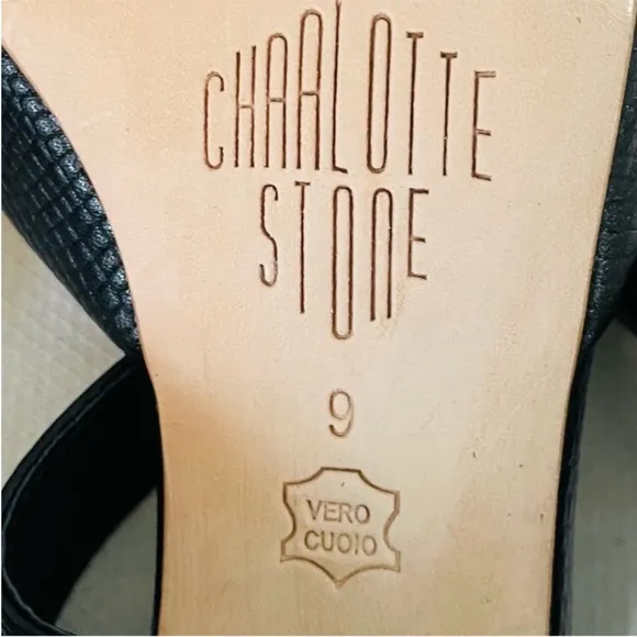 NEW! CHARLOTTE STONE NEW GINABLACK HEELS SIZE 9