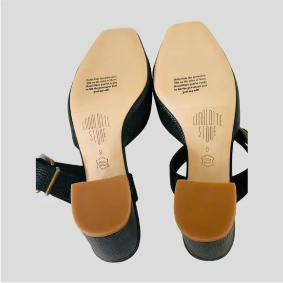 NEW! CHARLOTTE STONE NEW GINABLACK HEELS SIZE 9
