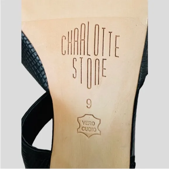 NEW! CHARLOTTE STONE NEW GINABLACK HEELS SIZE 9