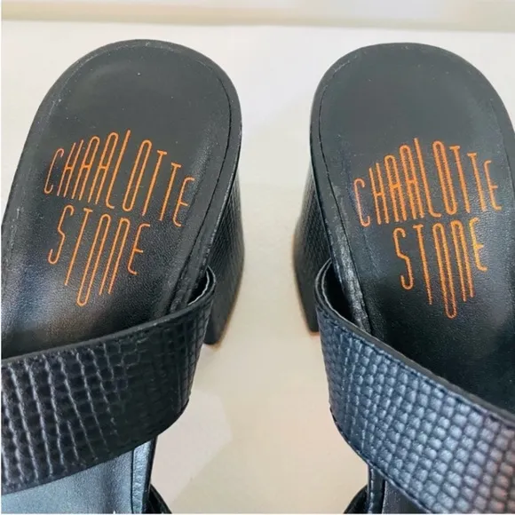 NEW! CHARLOTTE STONE NEW GINABLACK HEELS SIZE 9