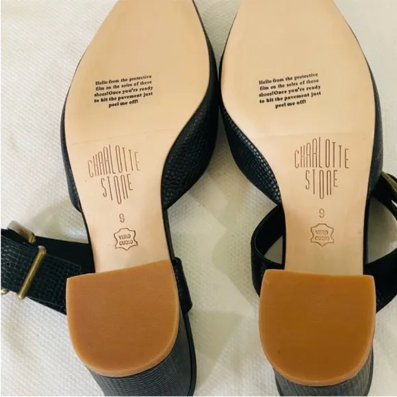 NEW! CHARLOTTE STONE NEW GINABLACK HEELS SIZE 9