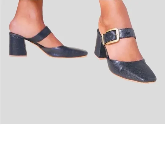 NEW! CHARLOTTE STONE NEW GINABLACK HEELS SIZE 9