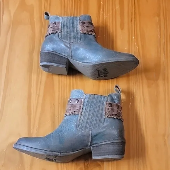 New Circle G By Corral Women's Boots - Harness &amp; Stud Shortie - Green, 10