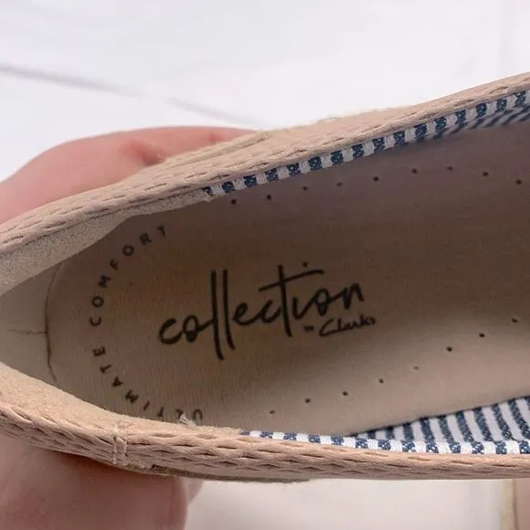NEW Clarks Woman’s Danelly Sky Flat Blush Leather Cuir Beige Rose Size 5 Medium