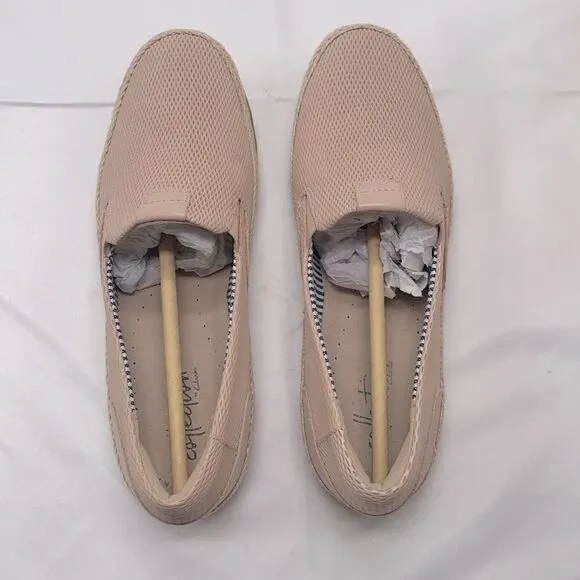 NEW Clarks Woman’s Danelly Sky Flat Blush Leather Cuir Beige Rose Size 5 Medium