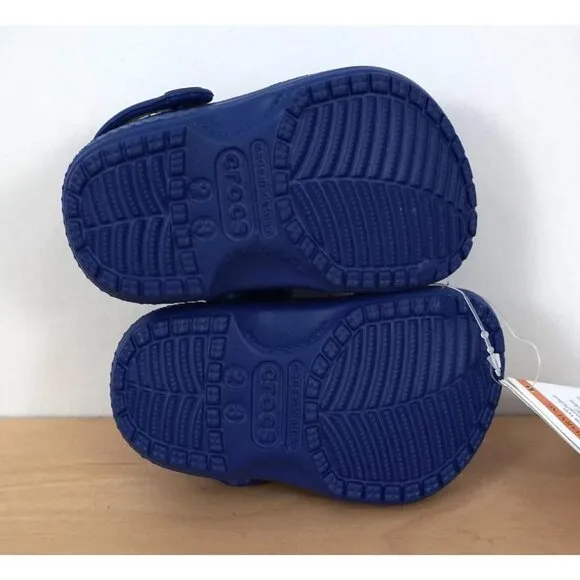 New Crocs Littles Blue Baby Slip On Water Outdoor Shoes Size 2 3