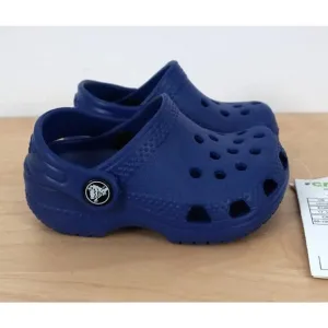 New Crocs Littles Blue Baby Slip On Water Outdoor Shoes Size 2 3