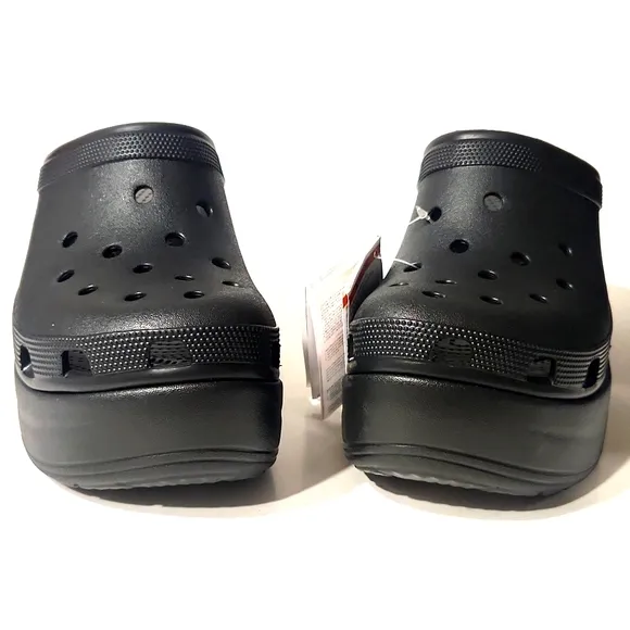 NEW! Crocs Siren Studded Platform Clog Slip-On Black Shoes