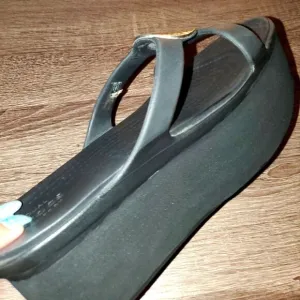 NEW Crocs slides size 9 with 2 inch orthopedic elevation under left foot only.