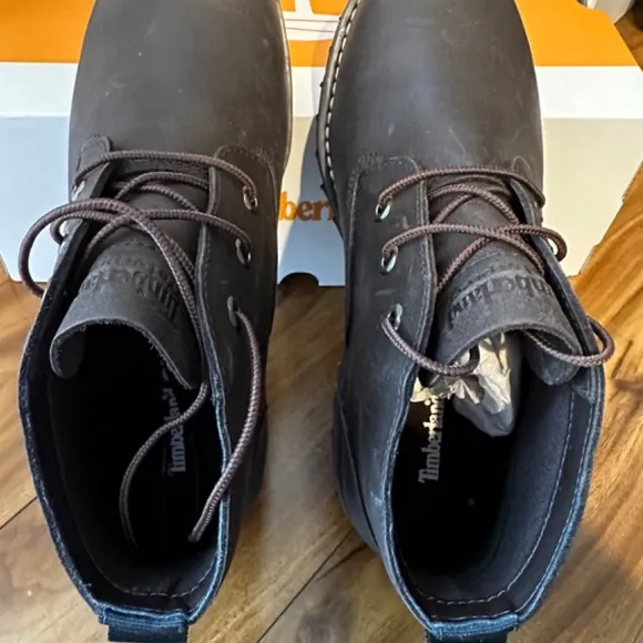 New dark brown timberland larchmont leather boots men’s Sz 7