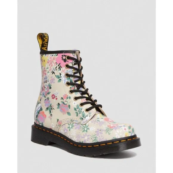 NEW Dr Martens 1460 Floral Leather Lace Up Boots Size 5
