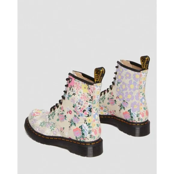 NEW Dr Martens 1460 Floral Leather Lace Up Boots Size 5