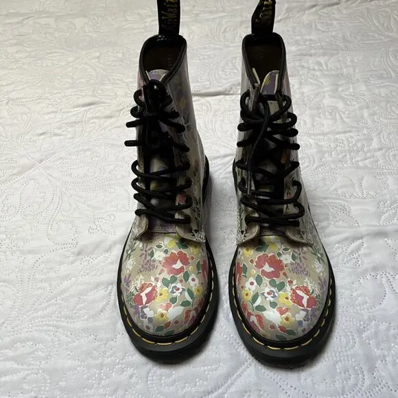 NEW Dr Martens 1460 Floral Leather Lace Up Boots Size 5