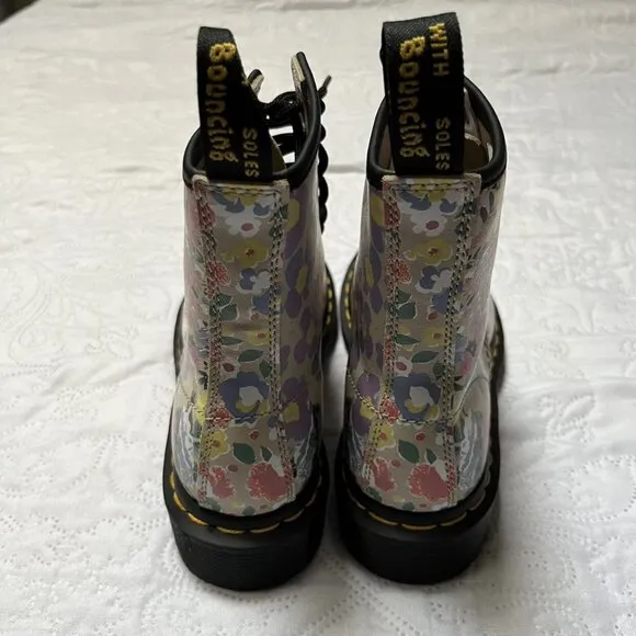 NEW Dr Martens 1460 Floral Leather Lace Up Boots Size 5