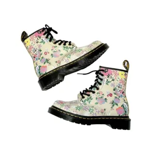 NEW Dr Martens 1460 Floral Leather Lace Up Boots Size 5