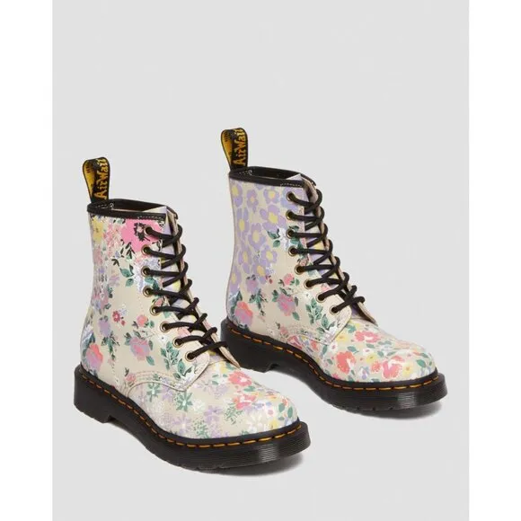 NEW Dr Martens 1460 Floral Leather Lace Up Boots Size 5