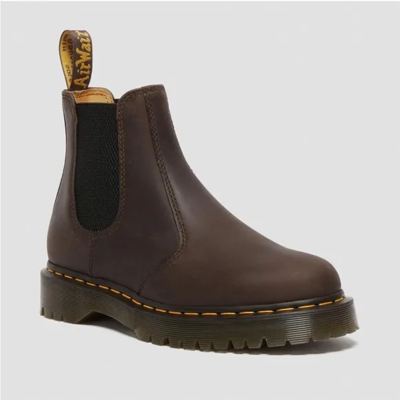 New Dr Martens Bex Crazy Horse Chelsea Boots Brown Distressed 2976 Womens Sz 11