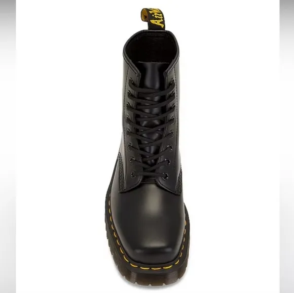 NEW Dr Martens black leather 1460 Bex Squared Toe Leather Lace Up Boots 8