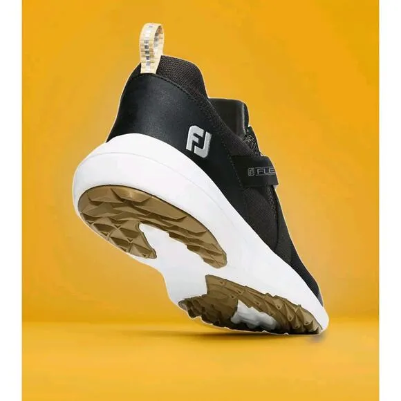 NEW FootJoy Flex Men's Golf Shoes Black 56103 7.5 Wide New NIB Excellent