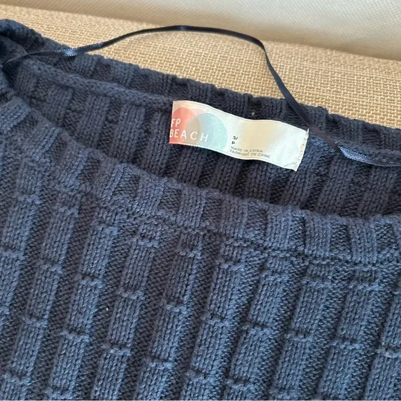 NEW Free People Kenzie Sweater Mini Skirt Knit Set - Navy Blue Cotton Casual