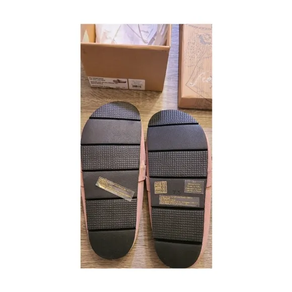 New Free People Shearling After Riding Mules Size 7.5 Pink Frost Bohemian Bling