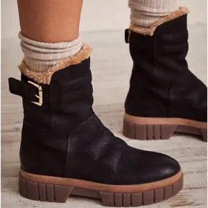 NEW FREE PEOPLE Sz 40 FABLE FAUX FUR BOOTS BLACK
