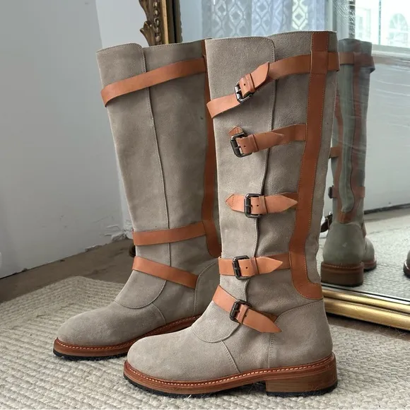 NEW Free People Tristie Buckle Knee High Boots
