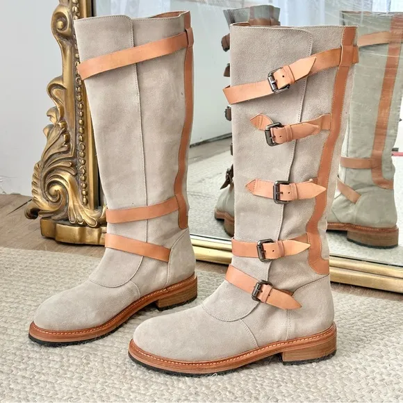 NEW Free People Tristie Buckle Knee High Boots